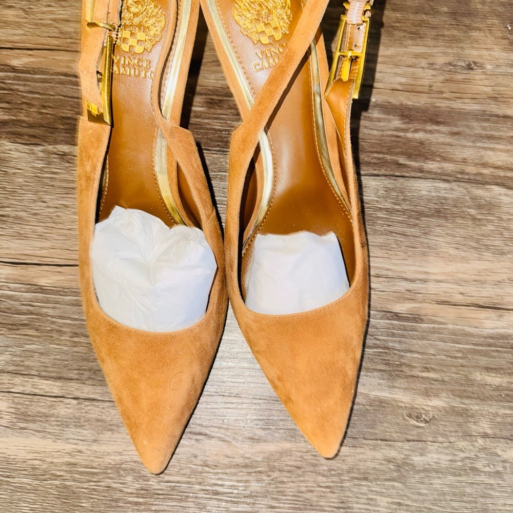 Vince Camuto Tan Suede Heels